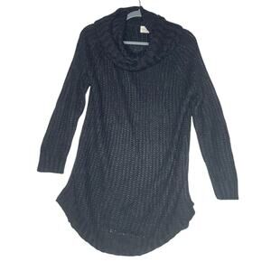 Dreamers Womens Sweater Size S Black Cowl Neckline Knit Long Sleeve Pullover